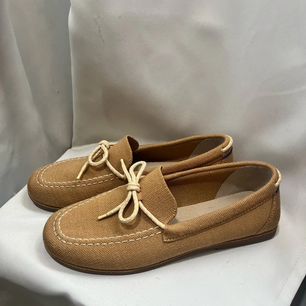 Rothy's The Boat Shoe Tan Slip-On Shoes - Picture 2 of 7
